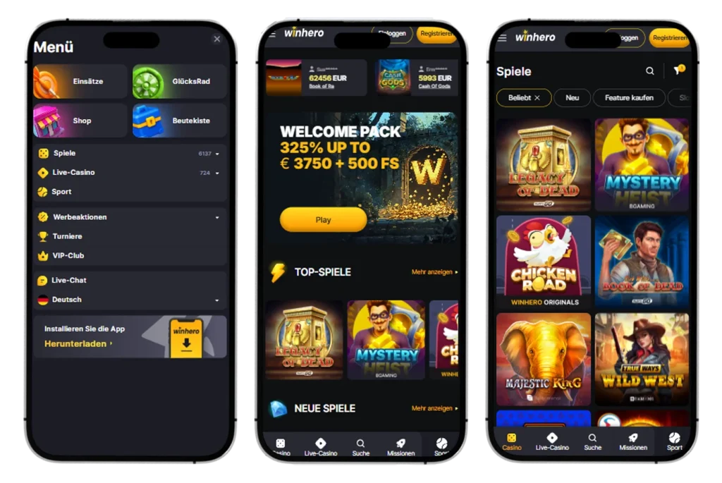WinHero Casino app