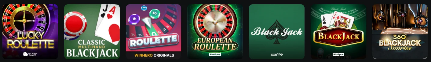 WinHero Casino Tischspiele